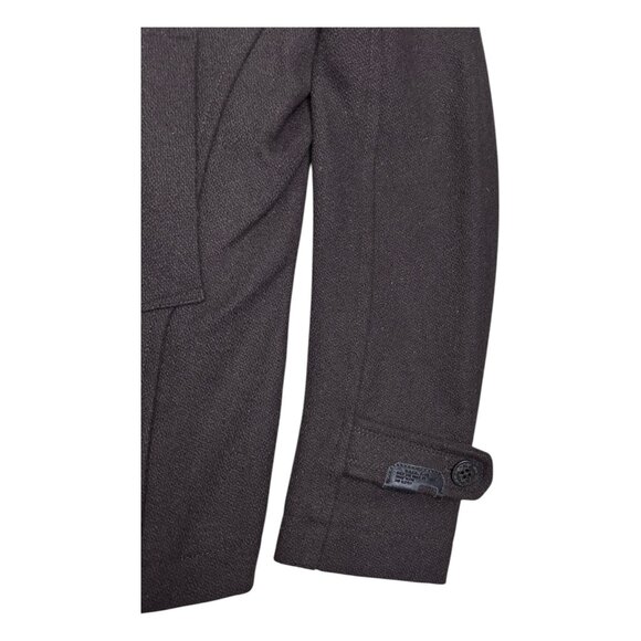 DIESEL Luxury Designer Wool Blend Leather Business Casual Winter Peacoat Large - Picture 8 of 8